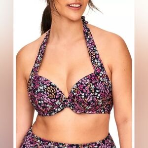 NWT Adore Me Shelby Plus Size Swimwear Self Tie Halter Top - Sz 38H US